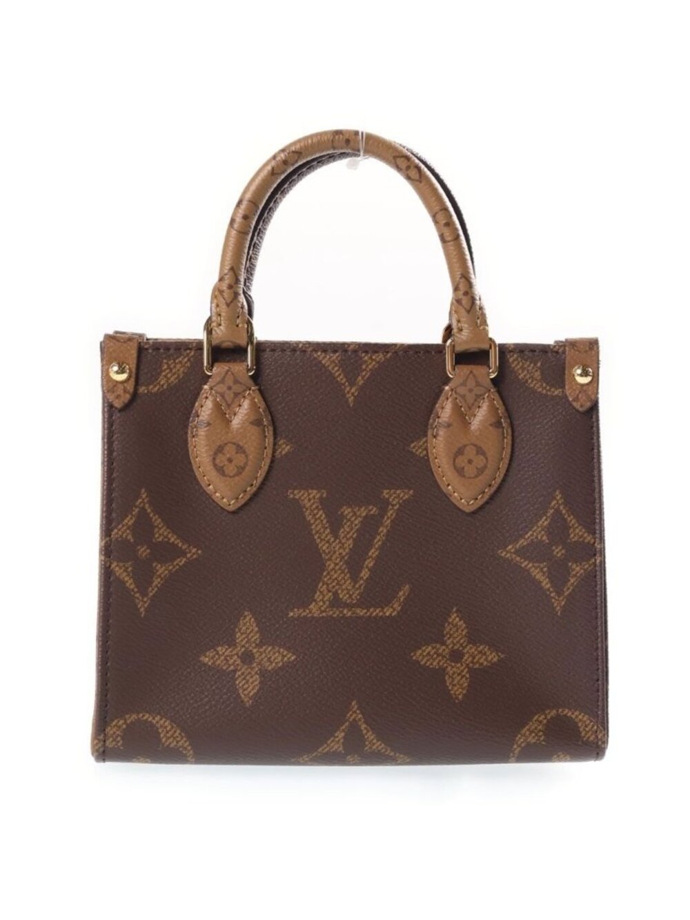 Louis Vuitton Monogram Reverse on the Go BB 2-Way Shoulder Bag Brown Leather